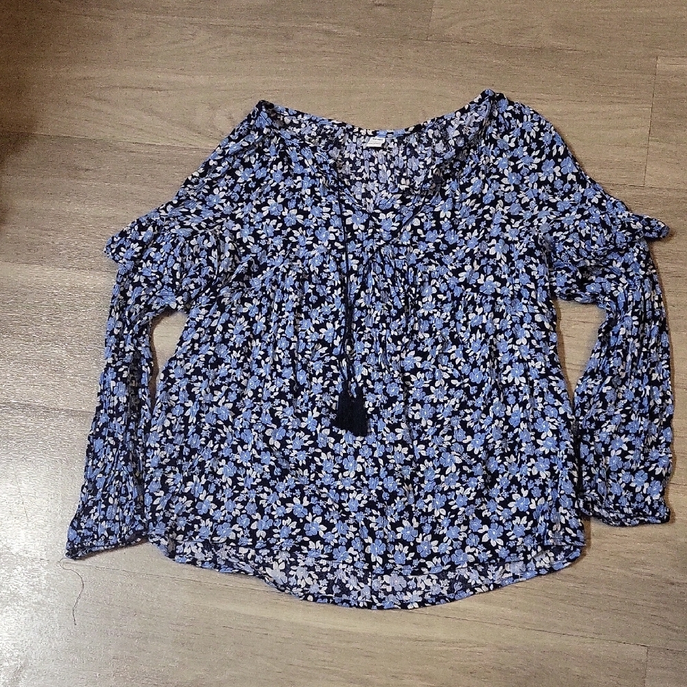 Floral Blue Women's Top